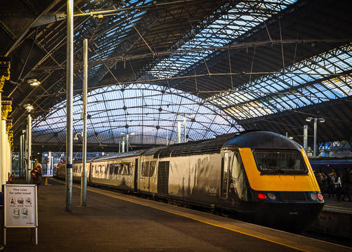 A TRAIN at Glasgow Queen Street.